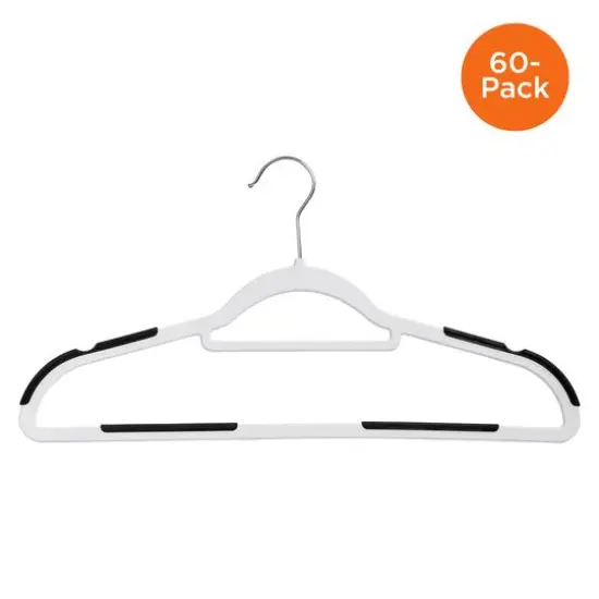 Honey Can Do White/Black Rubber Grip Hangers, 60ct. {5}
