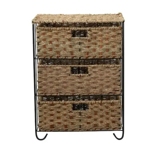 Household Essentials 3-Drawer Wicker Storage Unit {9}