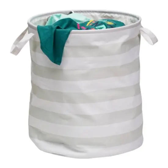 Honey Can Do 20" Gray Stripe Kids Hamper {3}