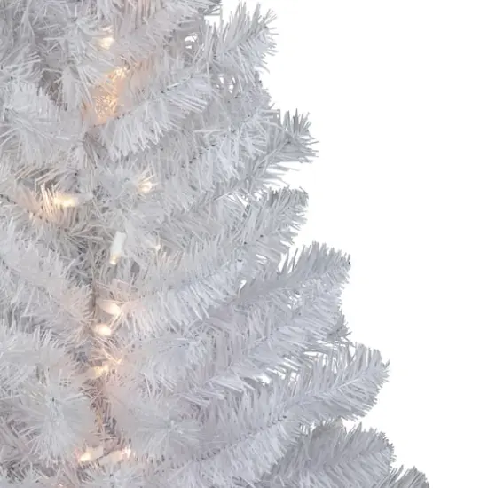 3ft. Pre-Lit Snow White Artificial Christmas Tree, Clear LED Lights {4}