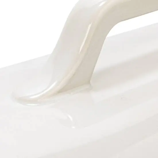 Hello Honey&reg; 15.5" Matte White Oval 2qt. Debossed Stoneware Baking Dish with Lid {9}