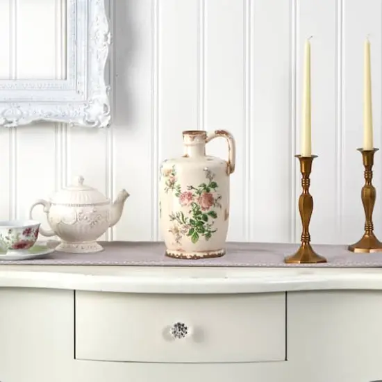 10" Tuscan Ceramic Floral Print Pitcher {4}