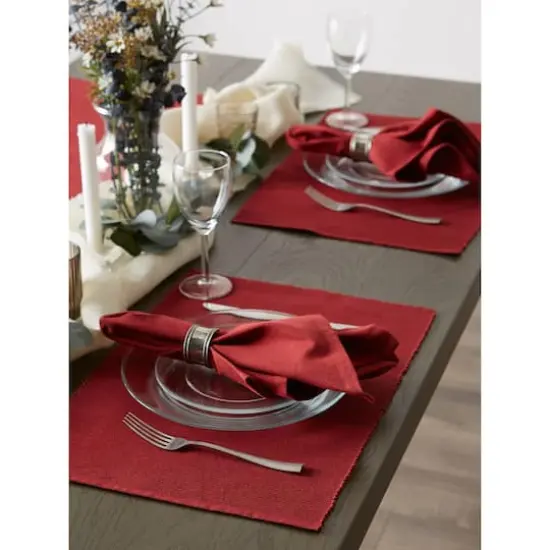 DII&reg; Ribbed Cotton Placemats, 6ct. Barn Red {5}