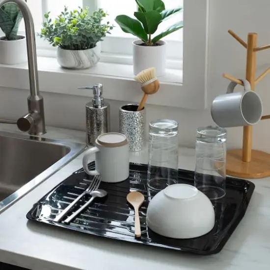 Kitchen Details Countertop Draining Tray Black {5}