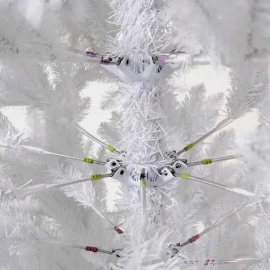 13ft. Pre-Lit Slim White Artificial Christmas Tree, Warm White LED Lights {8}