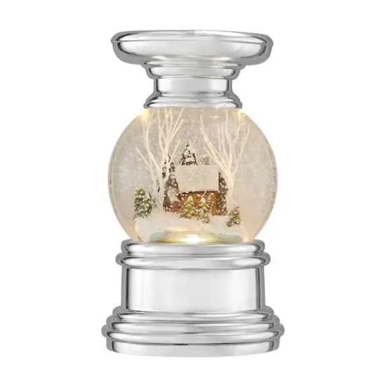 Haute Decor Snowburst&trade; Log Cabin Christmas Snow Globe Candle Holder {1}