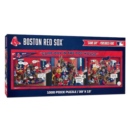 MLB Game Day in the Dog House 1,000 Piece Puzzle Boston Red Sox {1}