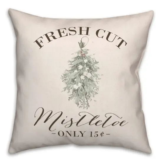 Fresh Cut Mistletoe 18x18 Throw Pillow {1}