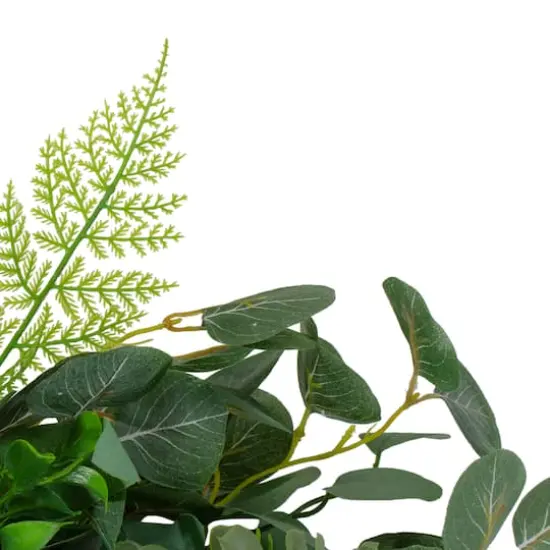 24" Green Mixed Foliage Artificial Spring Wreath {5}