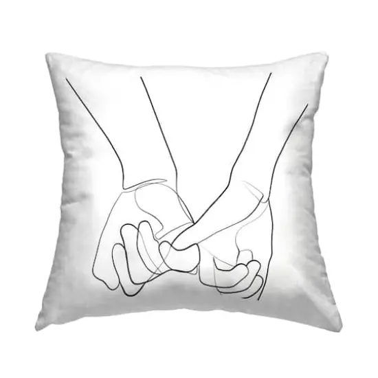 Stupell Industries Fluid Line Abstract Couple Holding Hands Black White Throw Pillow 18" x 18" {1}