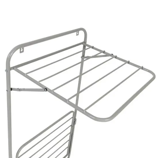 Honey Can Do 2-Tier Gray Over the Door Retractable Clothing Drying Rack {8}