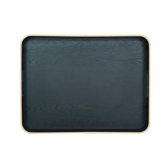 Hello Honey&reg; 19.75" Black Oak Wood Serving Tray with Handles {3}