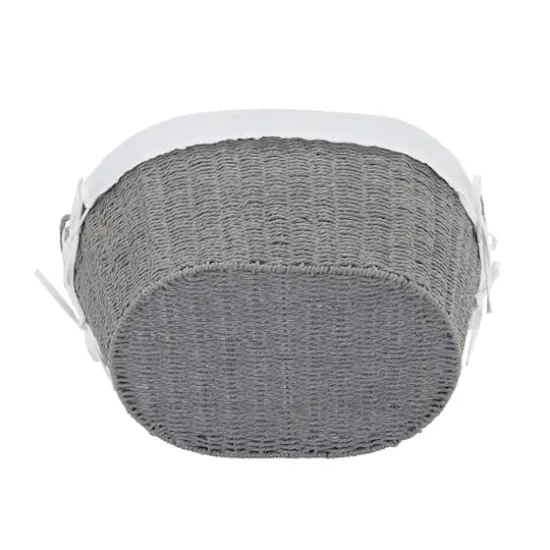 Household Essentials Gray Wicker Lined Laundry Basket {9}