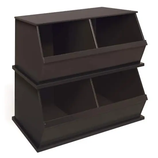 Badger Basket 2 Bin Stackable Storage Cubby Espresso {9}
