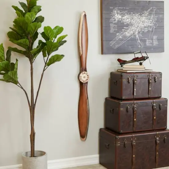 Brown Industrial Wall Decor, 5" x 2" x 56" {8}