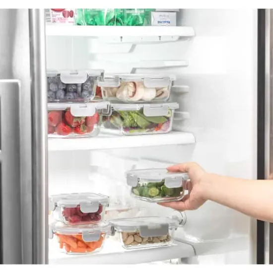 JoyJolt&reg; Glass Storage Containers Set Light Gray {6}