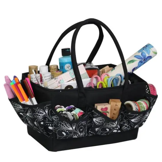 Everything Mary Large Black & Floral Craft Organizer {5}