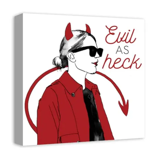 Evil As Heck Canvas Wall Art {3}
