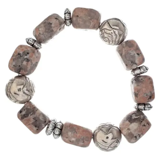 John Bead Jasper No.83 Natural Stone Stretch Bracelet {1}