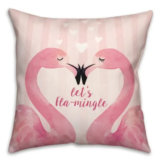Let's Fla-Mingle Valentine's Throw Pillow {1}