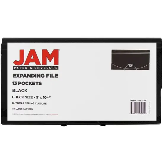 JAM Paper 13 Pocket Plastic Accordion FolderBlack {7}