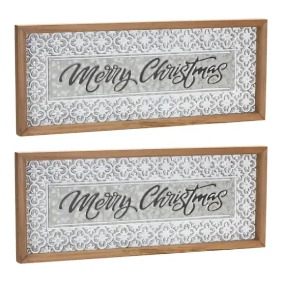 White Galvanized Merry Christmas Hanging Wall D&eacute;cor {1}