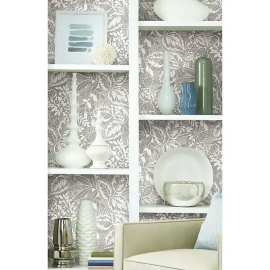 RoomMates Vintage Batik Jungle Peel & Stick Wallpaper Gray/White {6}