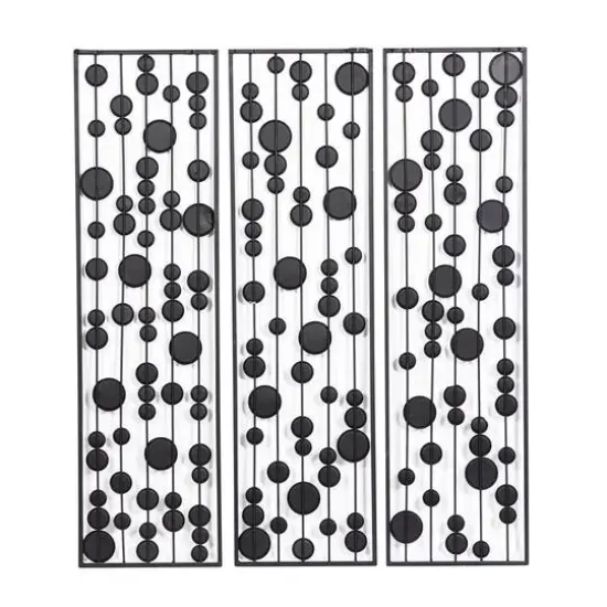 36" Black Metal Glam Abstract Panel Wall D&eacute;cor Set, 3ct. {6}