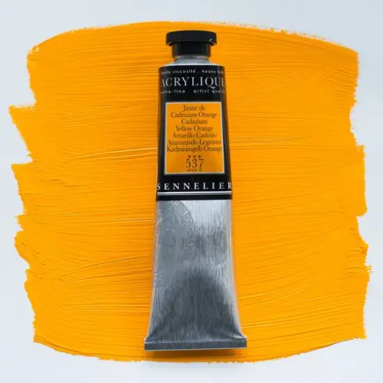 Sennelier Extra Fine Artists' Acrylic Paint, 60mL 537 Cadmium Yellow Orange {4}