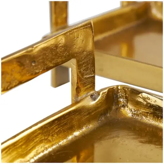 Golden Modern Aluminum Nesting Tray Set {4}