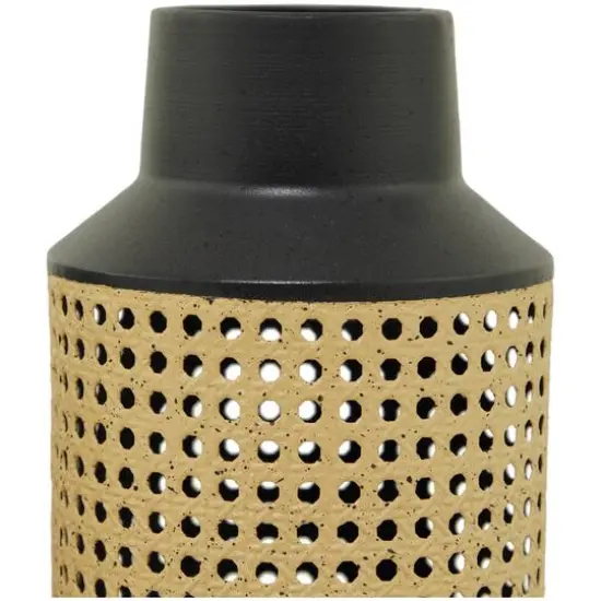 Brown Metal Open Weaved Inspired Vase Set of 2 14", 12" {4}