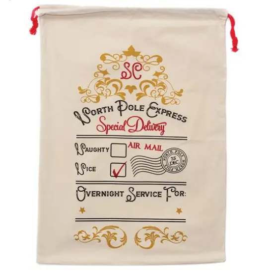 Personality Case&trade; 19" x 26" Cotton Christmas Drawstring Bag {1}