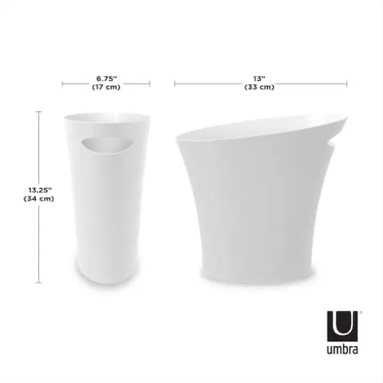 Umbra 2gal. White Skinny Trash Can {6}