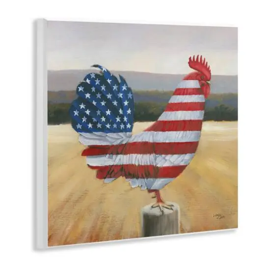 Stupell Industries American Flag Rooster Wall Plaque Art {4}
