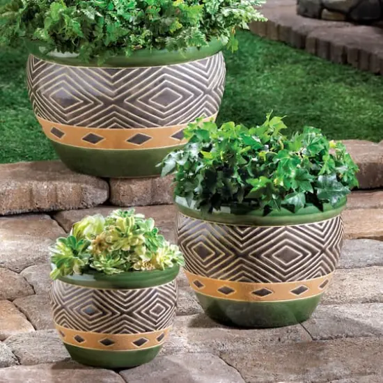 Green Jade Planter Set {3}