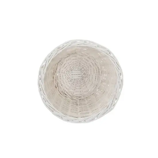 Household Essentials 7" Woven Wicker Waste Basket White {6}