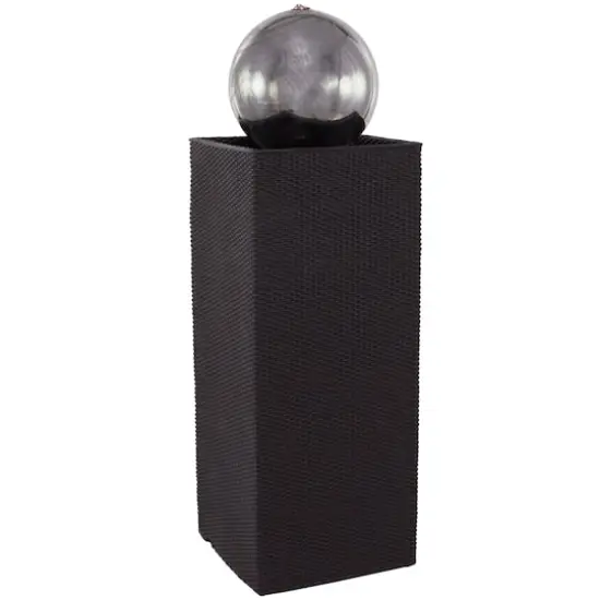 44" Black Fiberglass Fountain with LED Light {3}