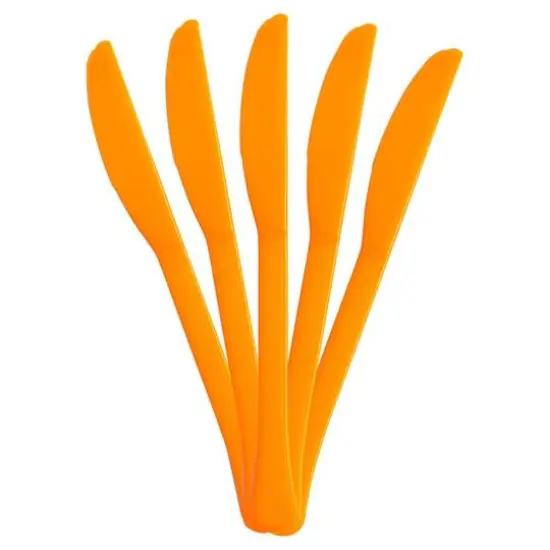 JAM Paper Premium Utensils Plastic Knives Party Pack, 48ct. Orange {3}