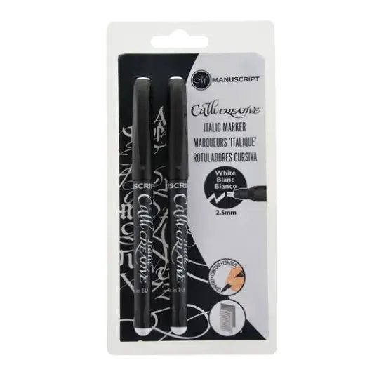Manuscript CalliCreative White Italic Calligraphy Marker Set {1}