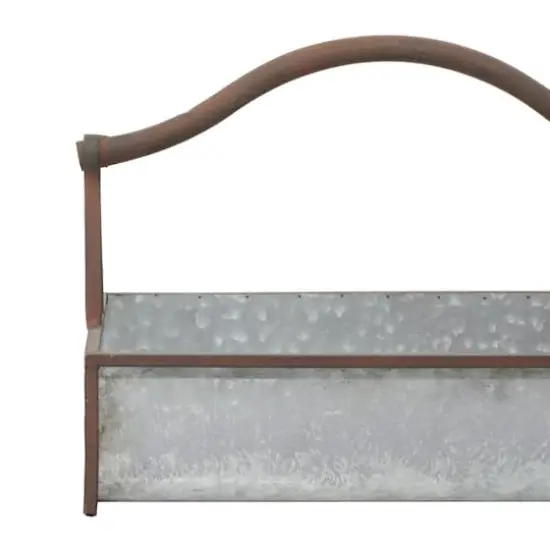 Gray Metal Farmhouse Handle Planter Set {3}