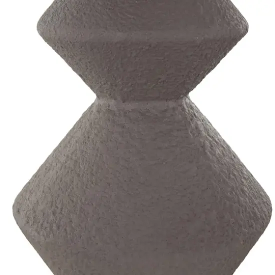 24.75" Dark Gray Metal Art Deco Fluted Decorative Vase {5}