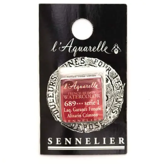 Sennelier French Artists' Watercolor Paint, Half Pan 689 Alizarin Crimson {1}