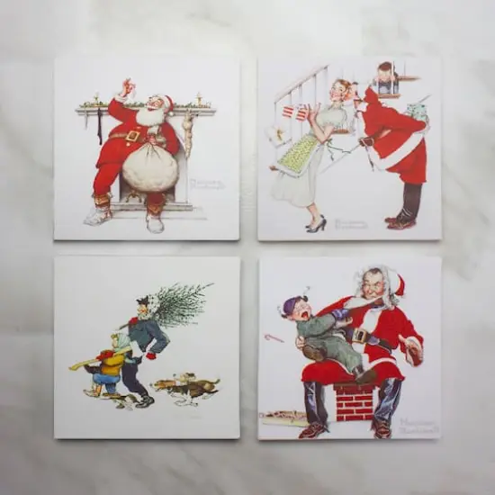 Classic Norman Rockwell Christmas Scene Canvas Prints Set, 4ct. {4}