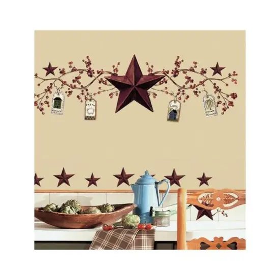 RoomMates Country Stars & Berries Peel & Stick Wall Decals {6}