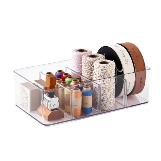 Clear Storage Bin with Dividers by Simply Tidy&trade; {3}