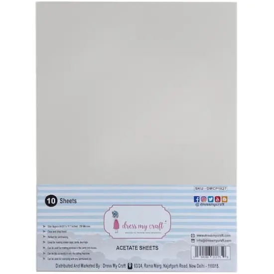 Dress My Craft&reg; 250 Microns A4 Acetate Sheets, 10ct. {1}