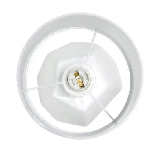 Simple Designs Round Prism Mini Table Lamp White {8}