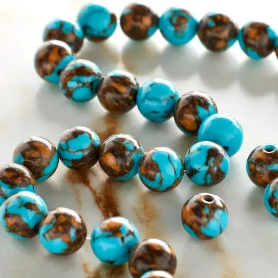 Turquoise Siderolite Round Beads, 8mm by Bead Landing&trade; {3}
