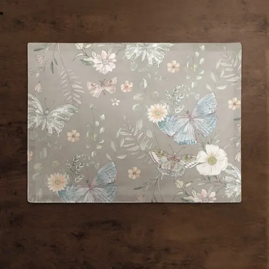 Butterflies Cotton Twill Placemat Gray {3}