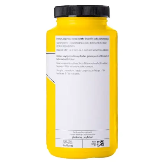 FolkArt&reg; 16oz. Matte Acrylic Paint 36358 Medium Yellow {4}